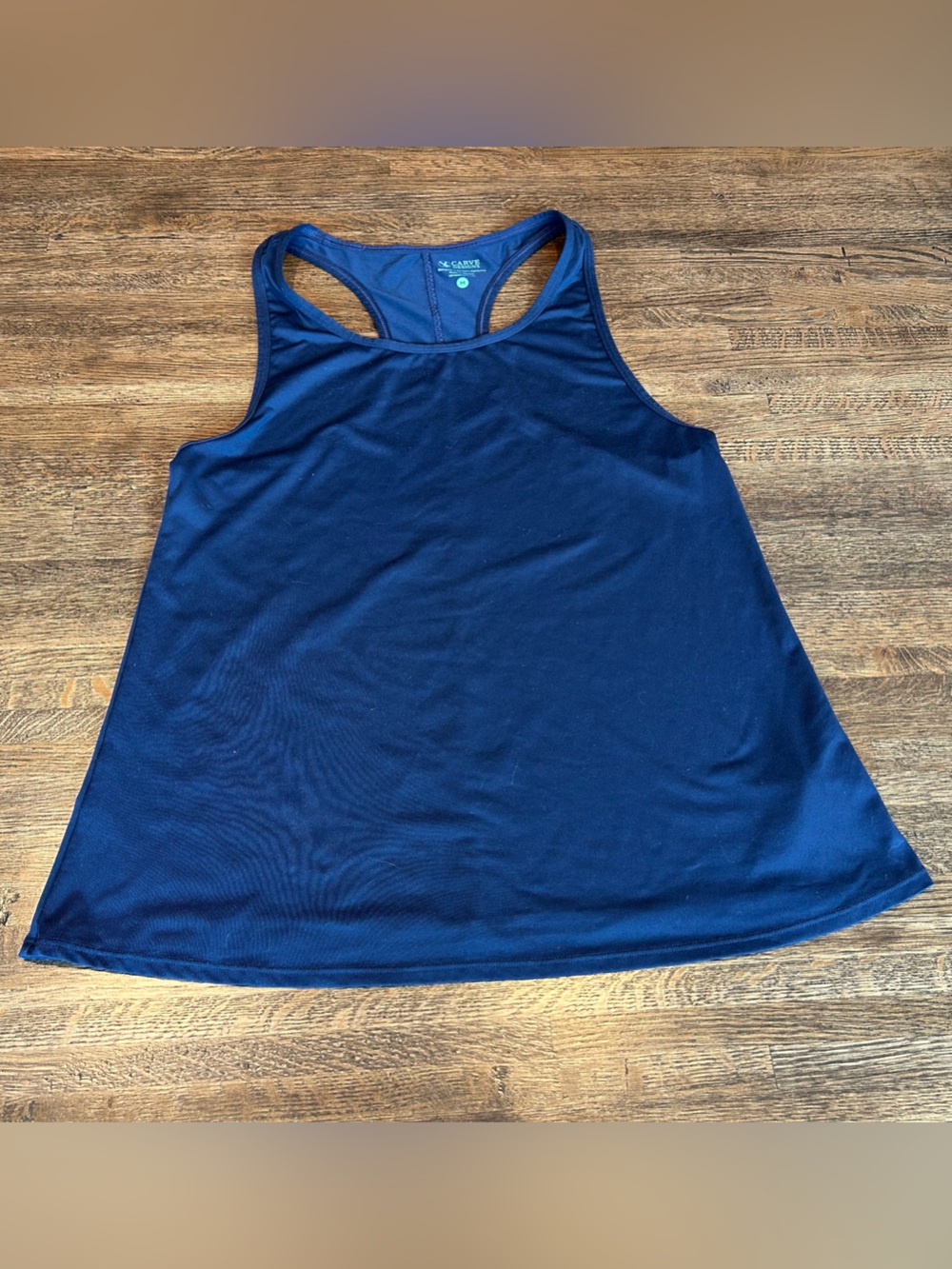Carve Designs Navy Racer Back Tank Sporty Active Run Hike Tennis Summer - Size M